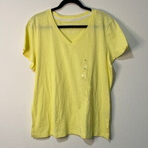 Charter Club Yellow V-Neck Short Sleeve Pajama Tee T-shirt Loungewear PJ